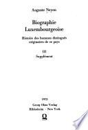 Biographie luxembourgeoise: Supplément