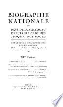 Biographie nationale du pays de Luxemborug depuis ses origines jusqu'à nos jours