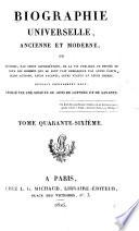 Biographie universelle, ancienne et moderne, etc