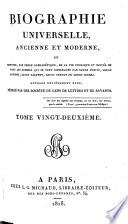 Biographie universelle, ancienne et moderne, etc