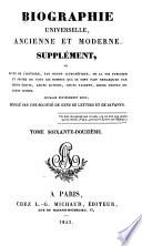 Biographie universelle, ancienne et moderne, etc