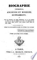 Biographie universelle, ancienne et moderne, etc