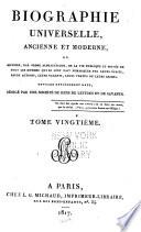 Biographie universelle, ancienne et moderne; ou, Histoire, par ordre alphabétique