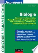 Biologie - Concours Psychomotricien, Manipulateur Radio, Ergothérapeute