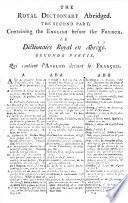 Boyer's Royal dictionary abridged