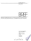 BREF, Bulletin de recherche sur l'enseignement du français