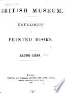 British Museum Catalogue of Printed Books