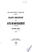 Bulletin administratif des actes du gouvernement