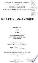 Bulletin analytique. 2e partie, Sciences biologiques, industries alimentaires, agriculture