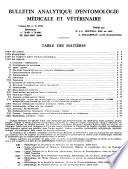 Bulletin analytique d'entomologie médicale et vétérinaire