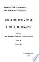 Bulletin analytique d'histoire romaine