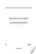 Bulletin analytique d'histoire romaine