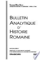 Bulletin analytique d'histoire romaine