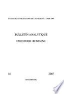 Bulletin analytique d'histoire romaine