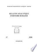 Bulletin analytique d'histoire romaine