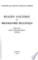 Bulletin analytique de bibliographie hellénique