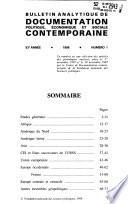 Bulletin analytique de documentation politique, économique et sociale contemporaine