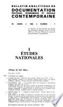 Bulletin analytique de documentation politique, économique et sociale contemporaine