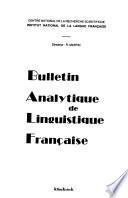 Bulletin analytique de linguistique française