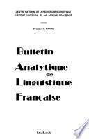 Bulletin analytique de linguistique française