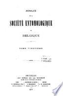 Bulletin & annales de la Société royale d'entomologie de Belgique