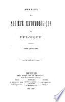 Bulletin & annales de la Société royale d'entomologie de Belgique