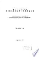 Bulletin bibliographique