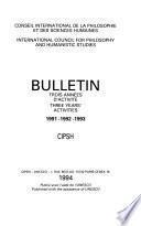 Bulletin - Conseil International de la Philosopie et des Sciences Humaines