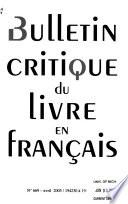 Bulletin critique du livre français