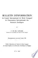 Bulletin d'information du Comité international de droit comparé de l'Association international des sciences juridiques