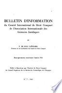 Bulletin d'information du Comité International de Droit Comparé de l'Association Internationale des Sciences Juridiques