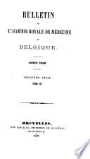 Bulletin de l'Académie royale de médecine de Belgique
