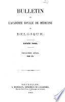 Bulletin de l'Académie royale de médecine de Belgique