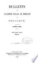 Bulletin de l'Académie royale de médecine de Belgique