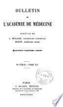 Bulletin de l'académie royale de médecine