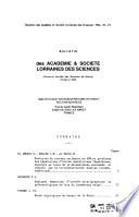 Bulletin de l'Académie & Société lorraines des sciences