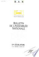 Bulletin de l'Assemblée Nationale