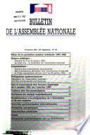 Bulletin de l'Assemblée nationale