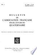 Bulletin de l'Association française pour l'étude du quaternaire