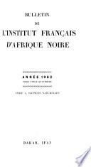 Bulletin de l'Institut français d'Afrique noire