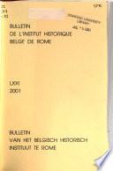 Bulletin de l'Institut historique belge de Rome
