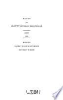 Bulletin de l'Institut historique belge de Rome