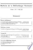 Bulletin de la Bibliothèque nationale