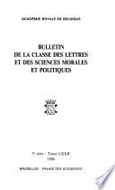 Bulletin de la Classe des lettres et des sciences morales et politiques