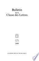 Bulletin de la Classe des lettres et des sciences morales et politiques