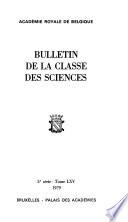 Bulletin de la Classe des sciences