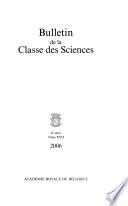 Bulletin de la Classe des sciences