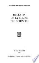 Bulletin de la Classe des sciences