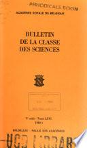 Bulletin de la Classe des sciences