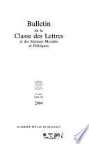 Bulletin de la Classe des sciences